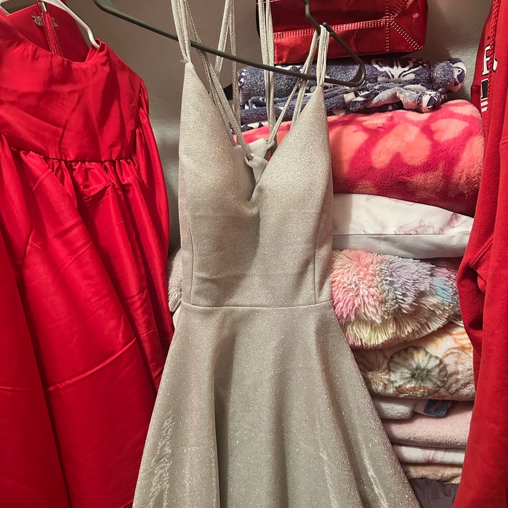 Elegant rosegold open back Sleeveless Dress